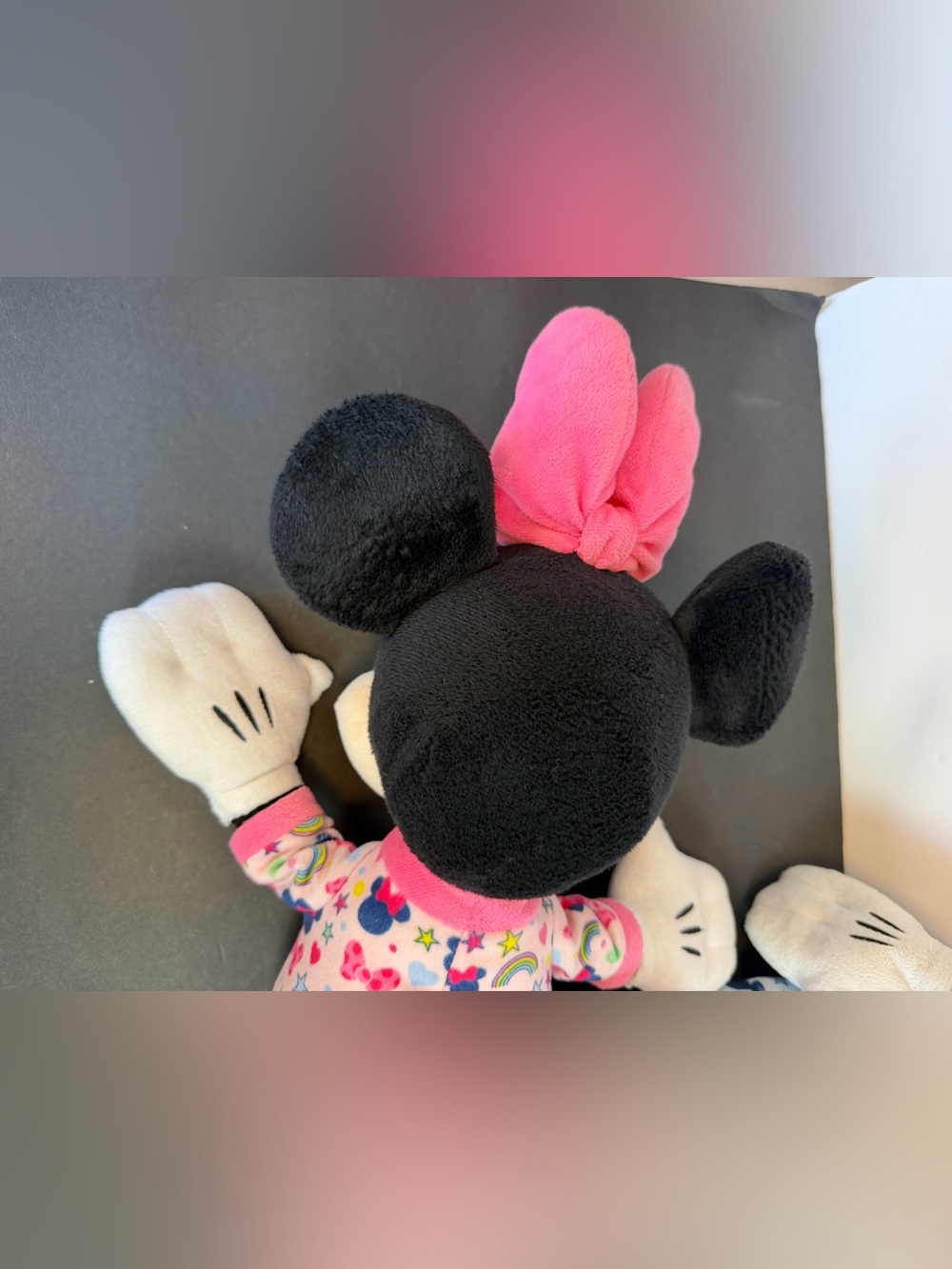 Disney Plush Pair Mickey & Minnie Pajamas Bedtime Sleep Just Play Rare Blue Pink - Picture 5 of 14